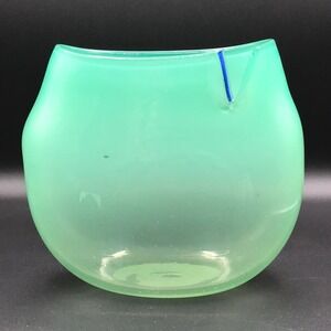 Vintage Amy Roberts Hand Blown Green Opalecent Vase Pilchuck Glass 1981 Signed